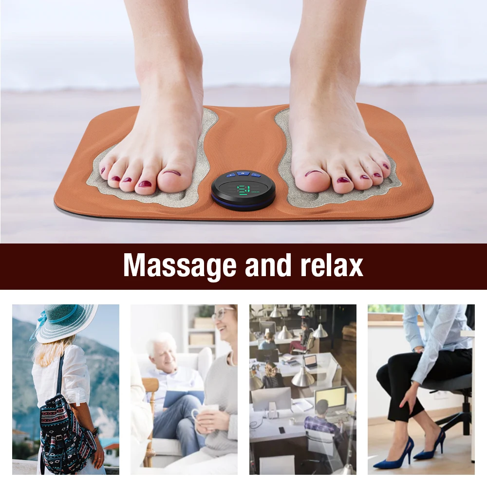 3D Foot Massage Pad Micro-current Pulse Calf Massager Automatic Foot Massage Mat Relax Muscles Slim Legs Rechargeable Foot Pad