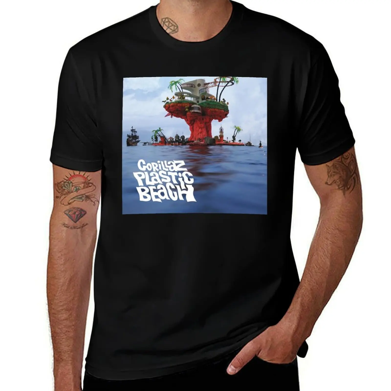 D-Sides Demon Days Cracker Island Plastic Beach T-Shirt Plus Size Short Sleeve T-Shirt