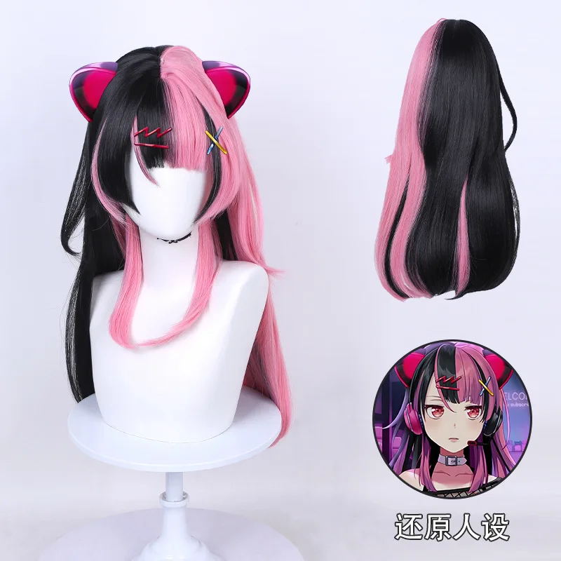 Anime Sengoku Yuno BanG Dream! Mugendai Mewtype Cosplay Wig Special Black Pink Hair Prop Hair Comic Con Prop Role Play Women