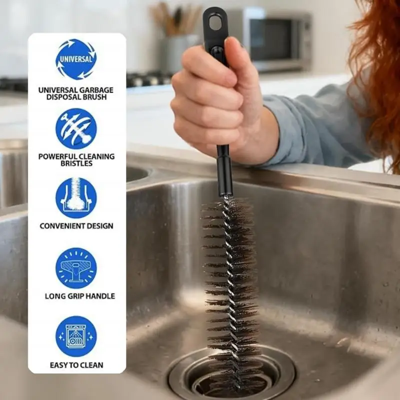652F Kitchen Garbage Disposal Brush with Round Head for Controlled Hand Scrubbing
