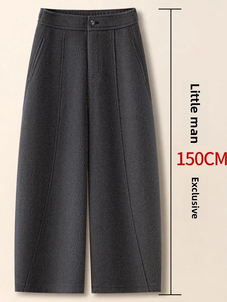 Spodnie damskie z wysokim stanem, luźne, z prostymi nogawkami, szerokie spodnie typu knife pants, spodnie do kolan, eleganckie, codzienne spodnie do pracy.