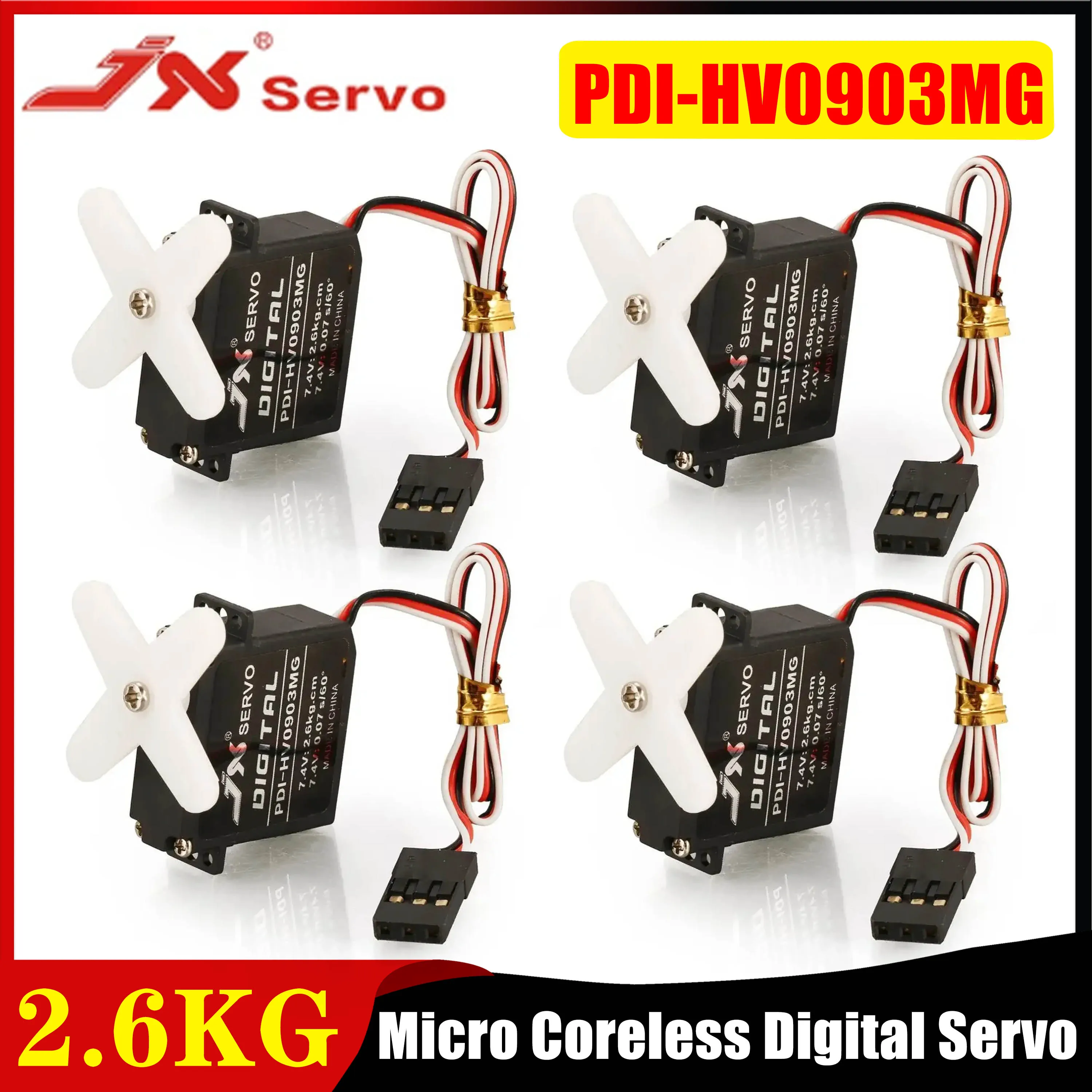 

JX PDI-HV0903MG 2.6KG Micro Coreless Digital Servo High Precision Metal Gear for RC Car Fixed Wing FPV Drone Plane Upgrade Parts