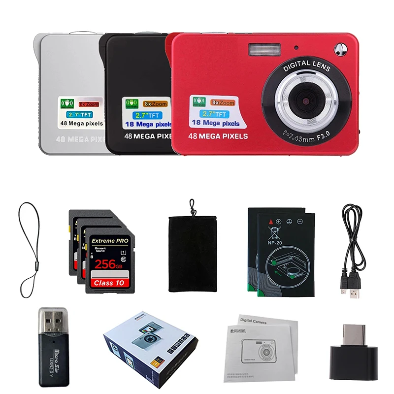 

HD Digital Camera With LCD Screen Child Cameras Outdoor Anti-Shake Instant Photo Camera Rechargeable Photography Camcorder