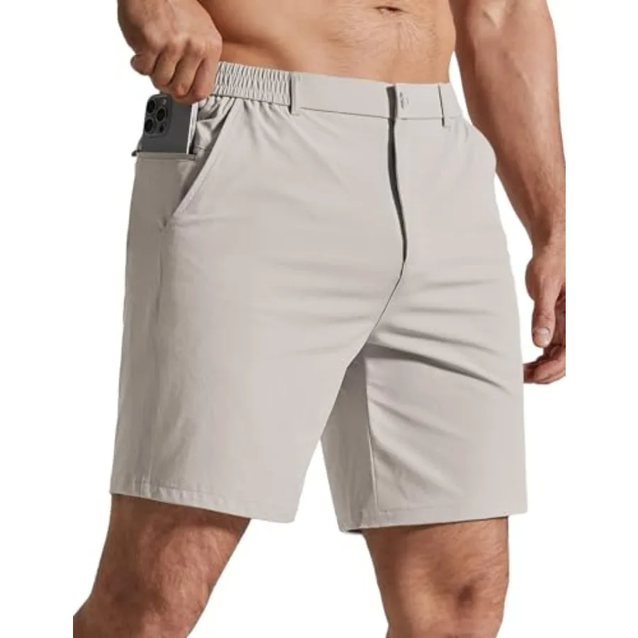 

COOFANDY Mens Golf Shorts 7" Inseam Lightweight Quick Dry Shorts Elastic Waistband with 3 Pockets UPF50