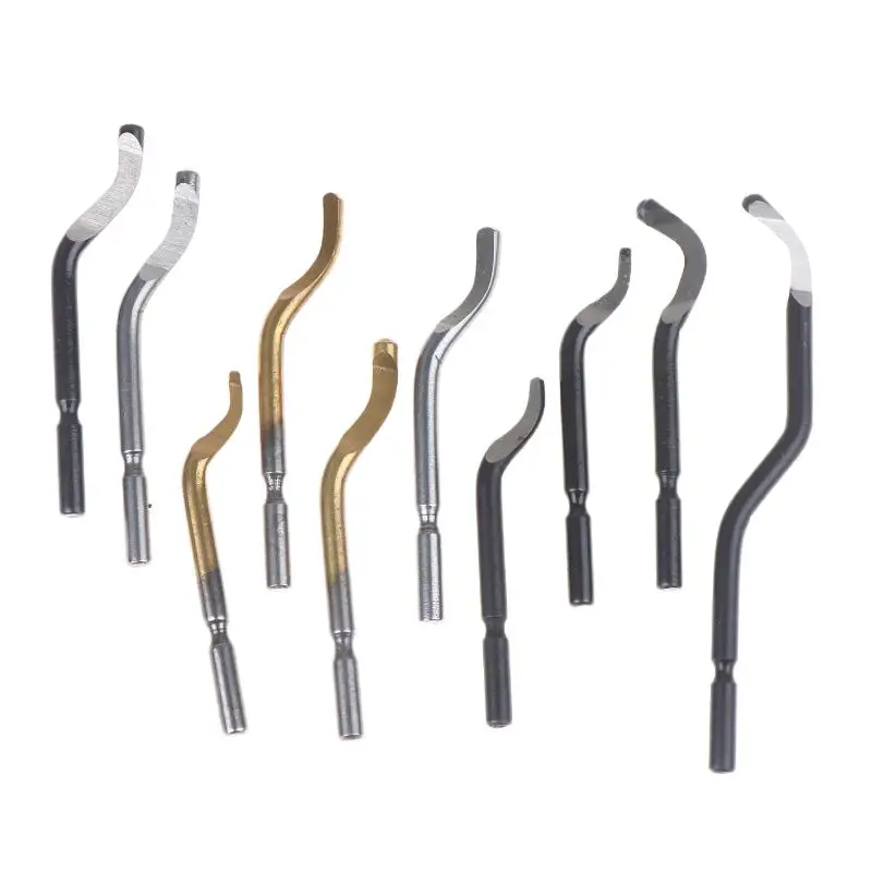 10 peças bs1010 bs1012 bs1018 bk3010 bs3010 ferramenta de limpeza de rosca interna lâminas giratórias de alta velocidade de 360 graus para sistema de rebarbação