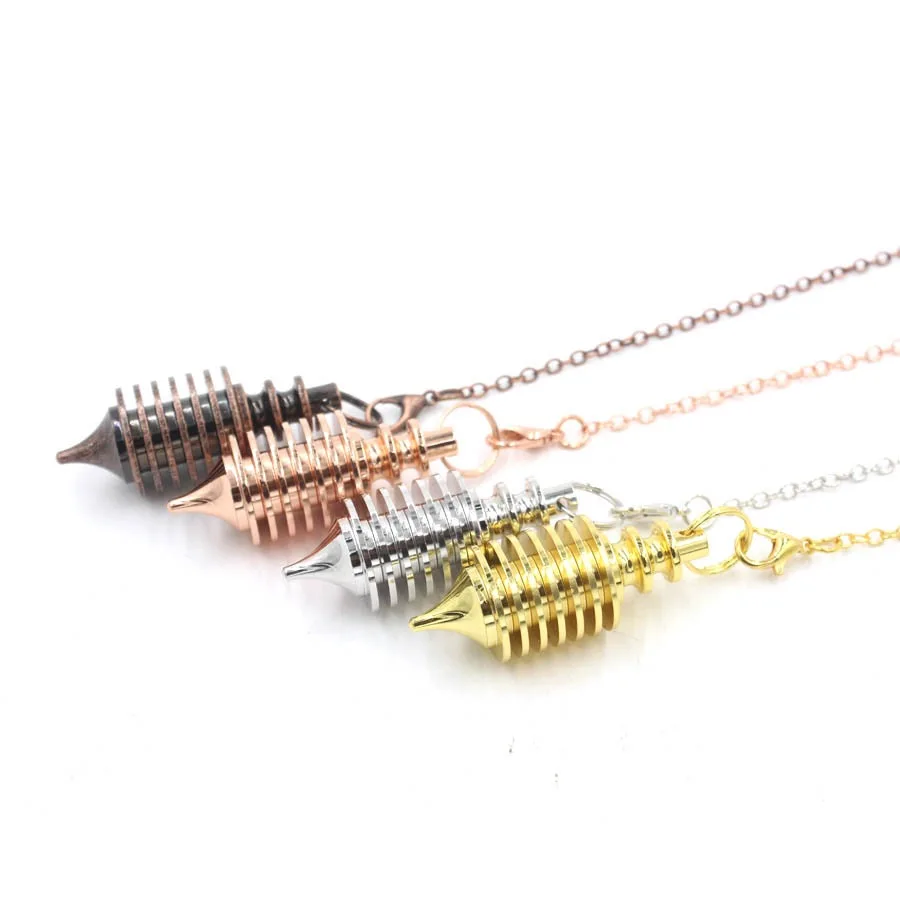 נחושת מתכתי מטוטלת מתכת נחושת עבור dowsing ריפוי מדיטציה טיפול מטאפיזי 7 טבעת הטבעת pendulos x233