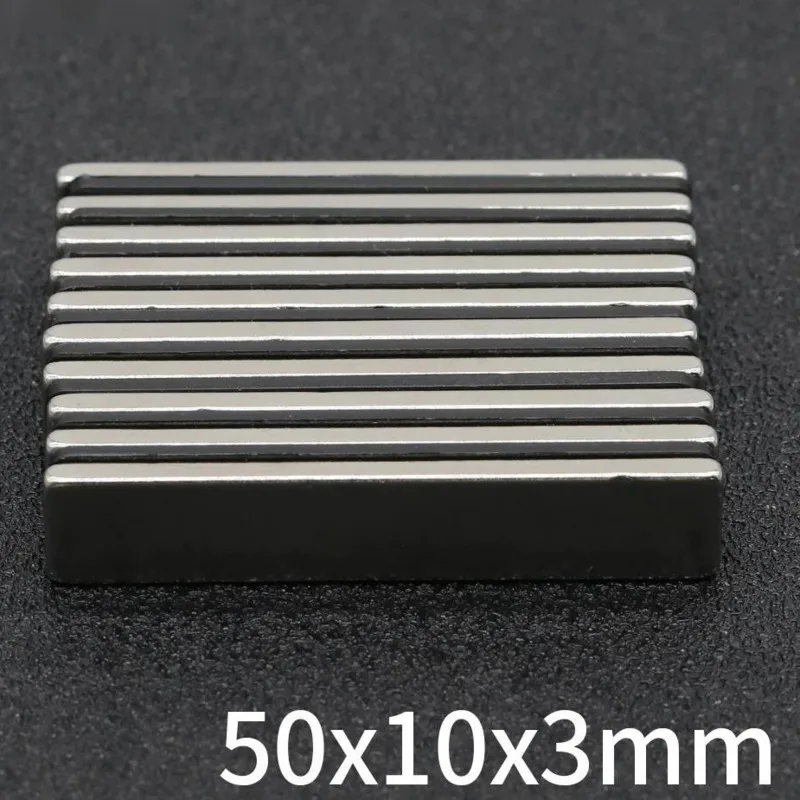 1/2/5/10/20Pcs Block Magnet 50x10x3 Neodymium Magnet N35 50mm x 10mm x 3mm Permanent NdFeB Super Strong Powerful Magnets