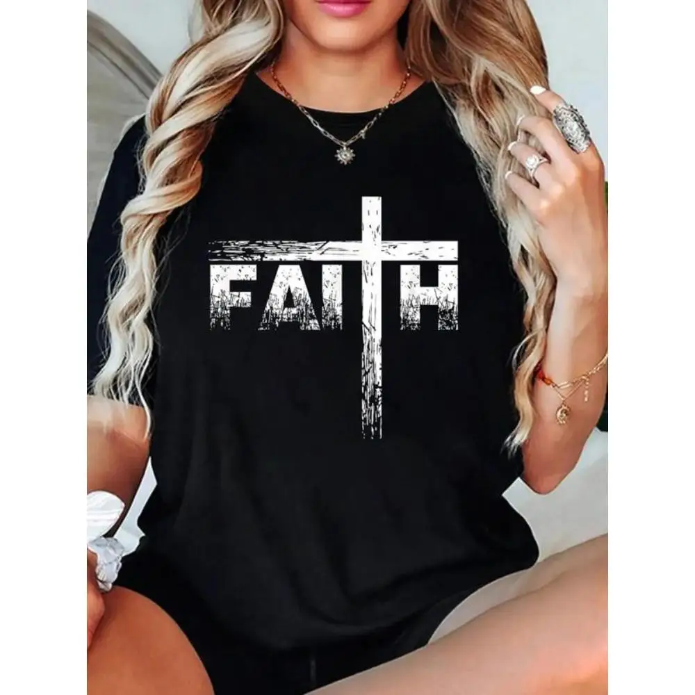 

Christian Faith & Cross T-Shirt - Christian Faith T Shirts T-Shirt Summer Outfits For Women T Shirts Women Graphic Tees
