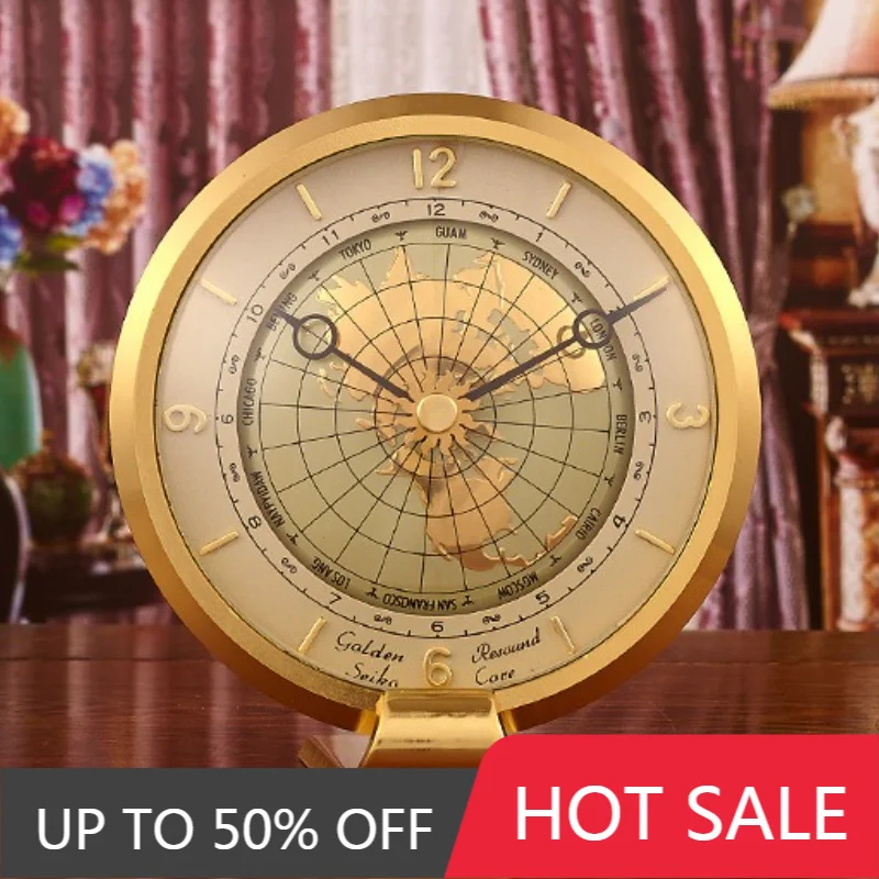Luxury Desk Clocks Retro Table Clock Bedroom Bedside Table Mechanical Watch Household Quartz Watches Decoration Accessories