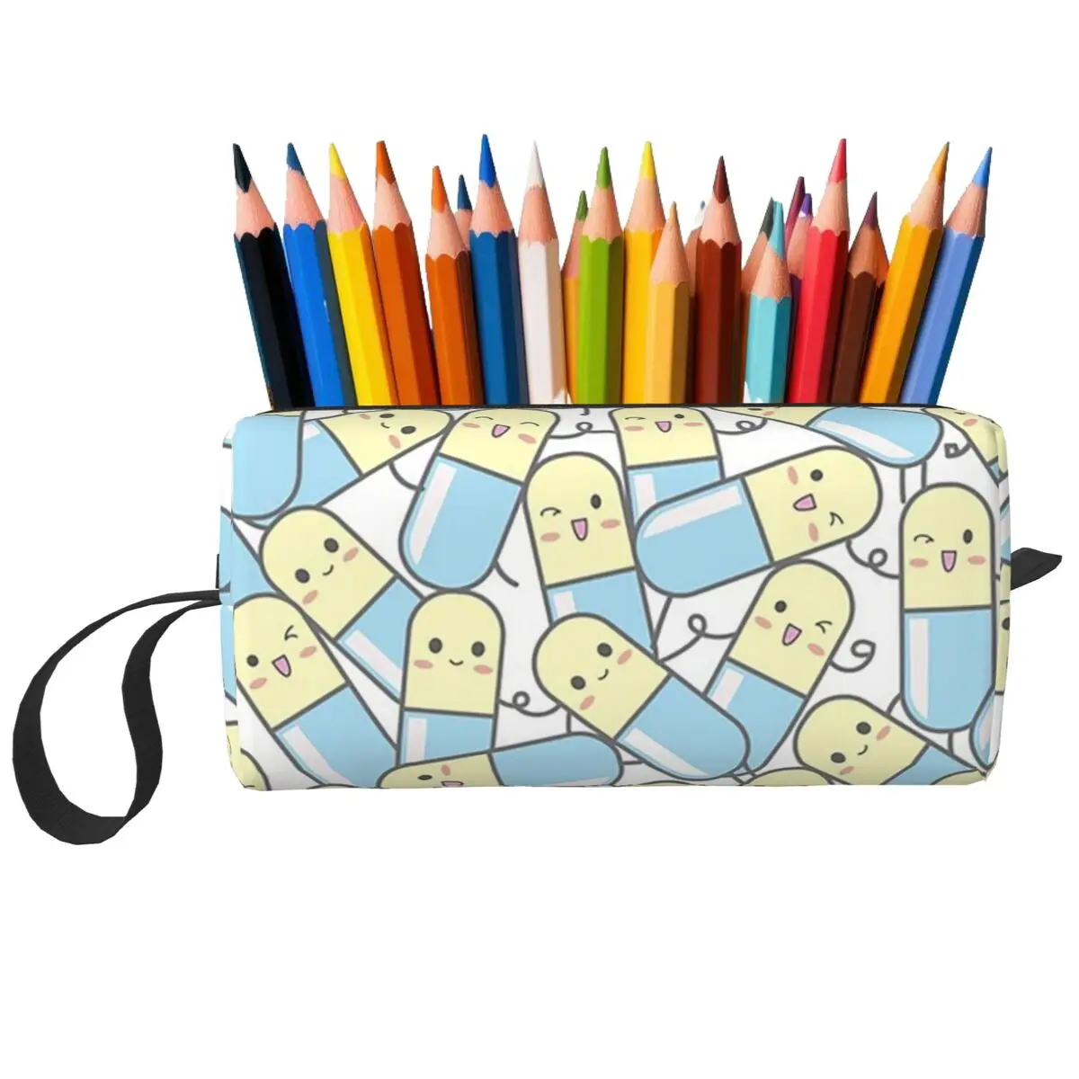 Magical Cartoon Pill Colorful Pencil Case for Students Gifts Pen Box Pencil Bag Stationery Supplies Travel Women Cosmetic Bag