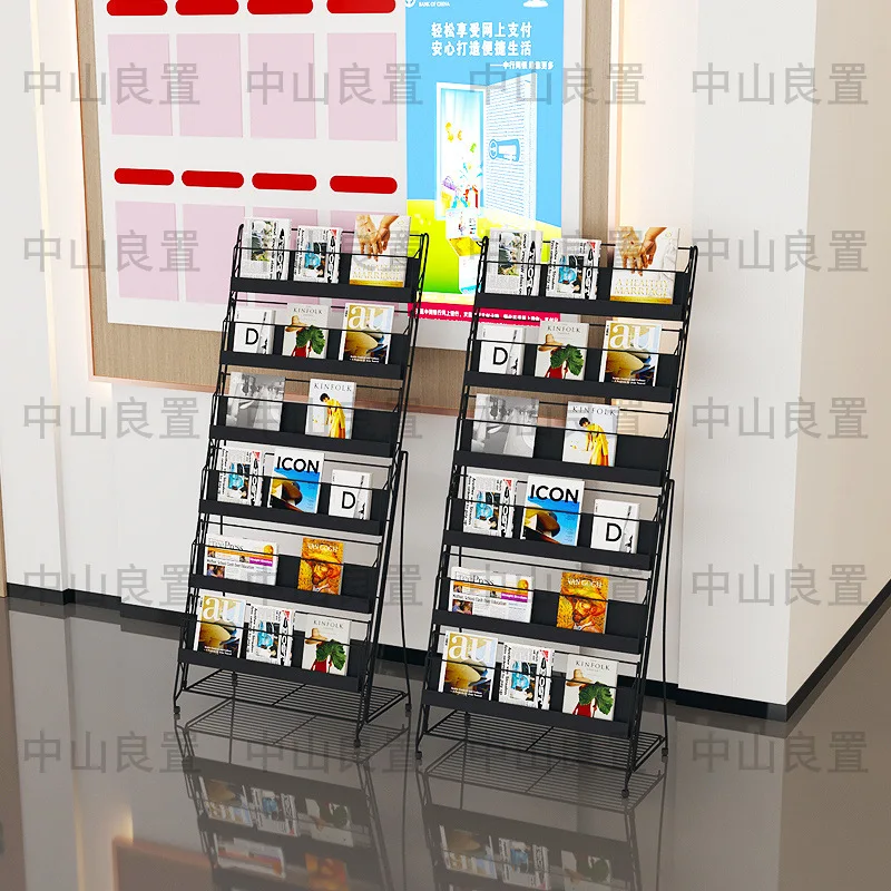 Floor-standing newspaper racks without installation, magazine racks, newspaper and promotional racks, multi-layer magazine