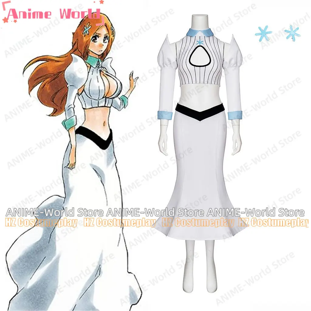

Anime Inoue Orihime Cosplay Costume Newest Orihime Inoue Cosplay Outfit White Shirt Skirt Suit Halloween Carnival Costume