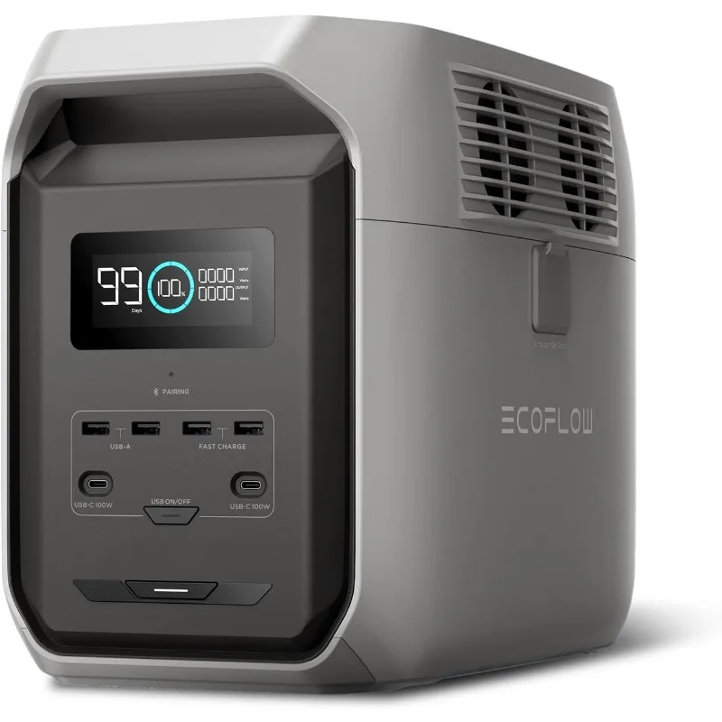 Portable Power Station DELTA 3 1500, 1536Wh LiFePO4 Battery Power Station, 6X1800W (X-Boost 2200W) AC Outputs, Ultra-