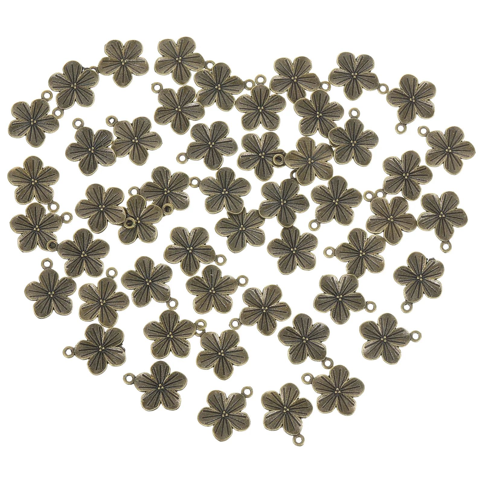

50 Pcs Jewelry Five Petal Flower Pendant Accessories Pendants for Jewellery Making