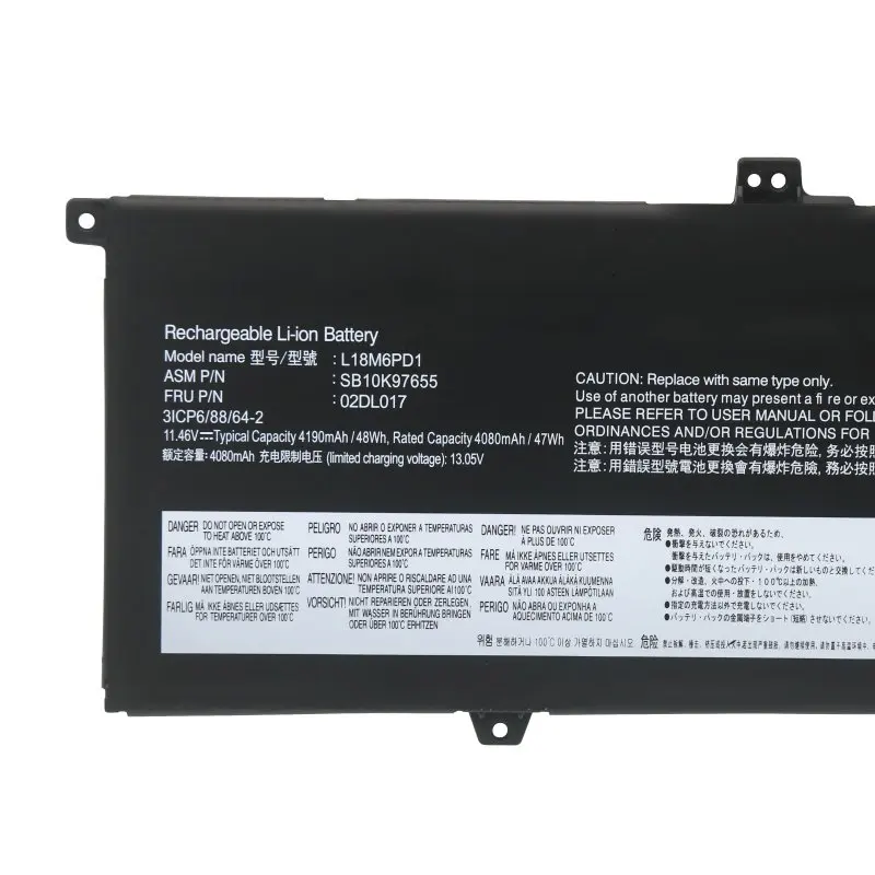 Original quality L18M6PD2 L18M6PD1 Battery X13 X390 X395 02DL020 02DL017 L18D6PD1 02DL019