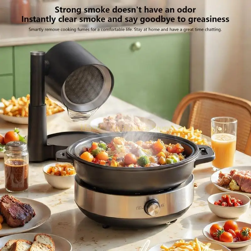 D0AB Ventilatore scarico da tavolo 110 V Cappa da cucina piccola da tavolo regolabile in altezza Resistente