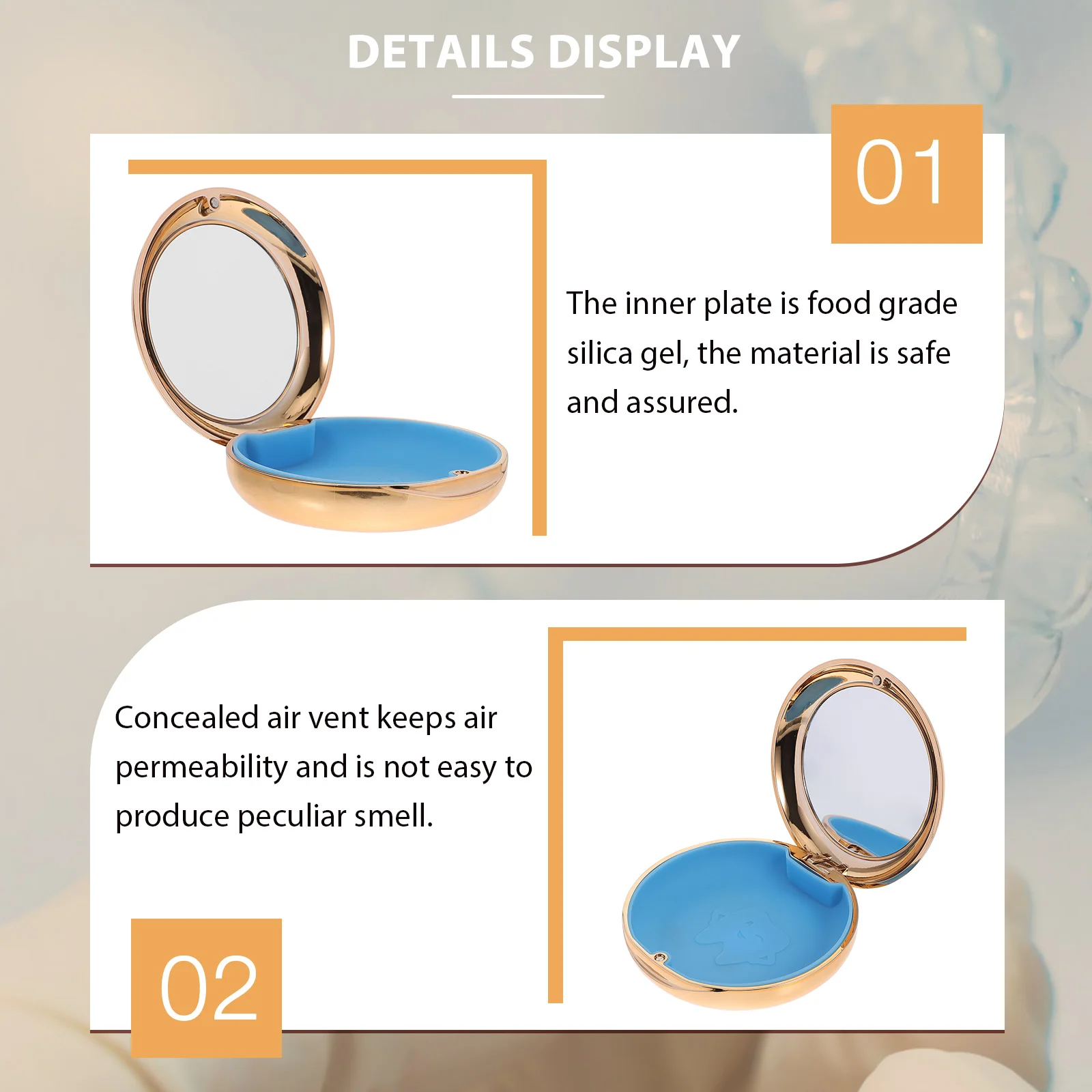 

Denture Case thodontic Retainer Box Portable Storage Container For Braces Dentures Travel ABS PC Material Lightweight Small