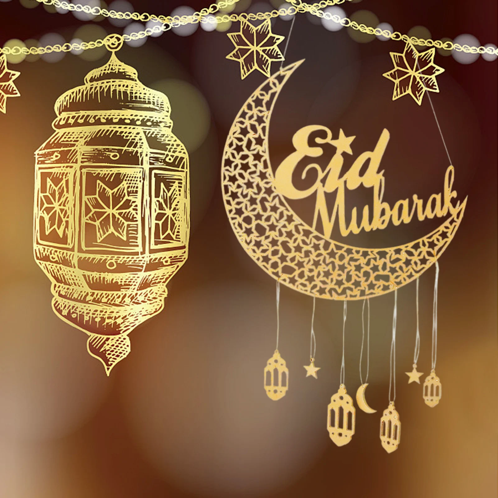 

Wooden EID Mubarak Decoration Ramadan decoration 2022 Mubarak Ornaments Islamic Muslim Pendant Adha Party Supplies Kareem Gifts