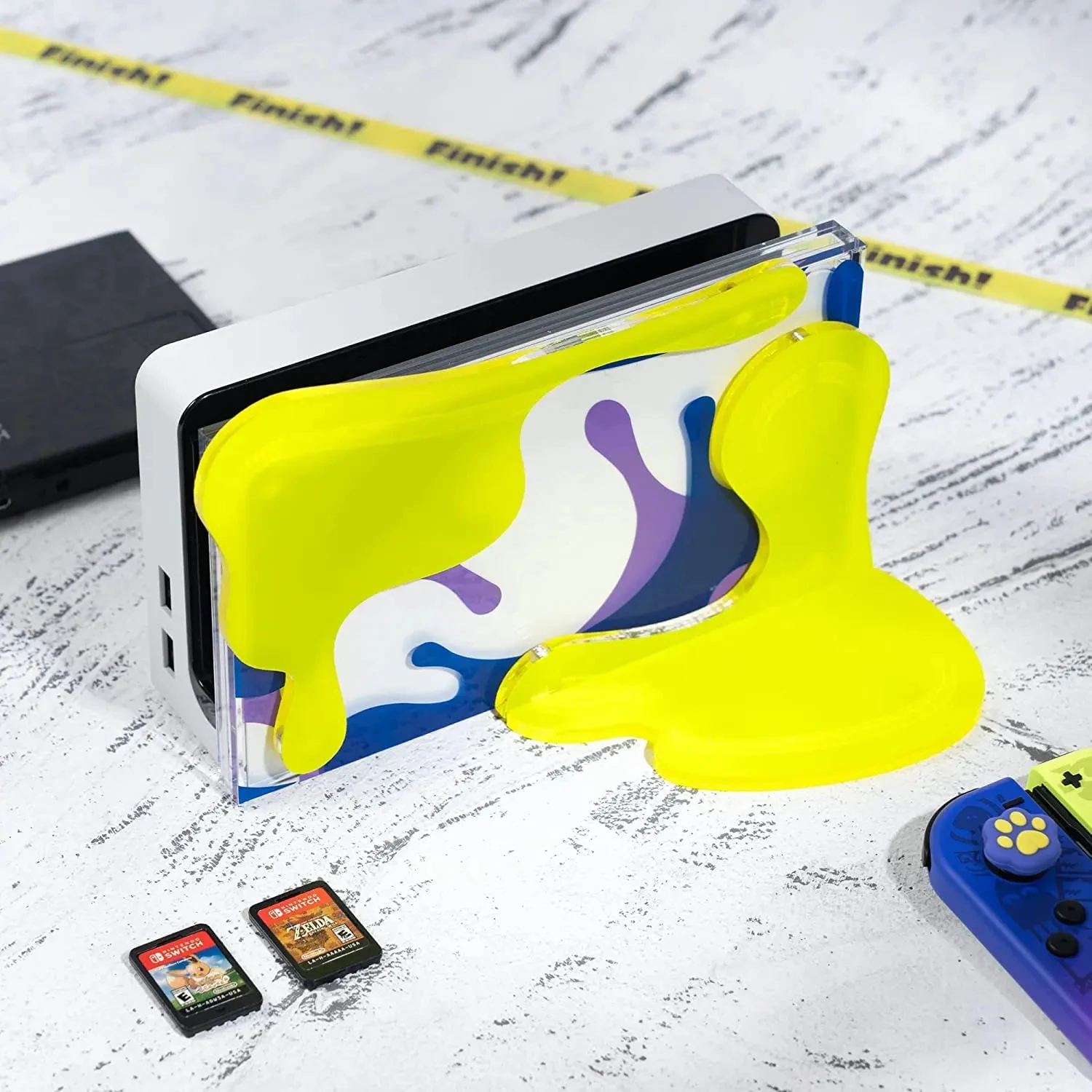 GeekShare Anti Scratch Acrylic Dock Cover Skin for Switch OLED - Hard Faceplate Sleeve Pad compatible with Switch OLED Dock