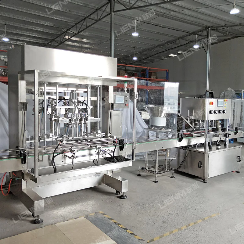 Automatic 8 Heads Cosmetic Production Line Liquid Body Wash Filler Detergent Shampoo Bottle Filling Capping and Labeling Machine