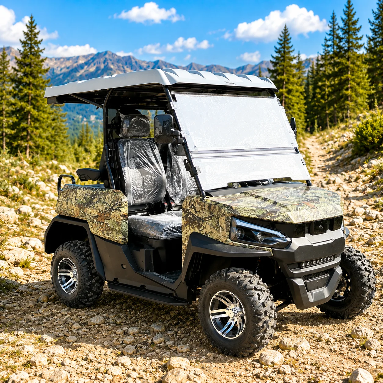 4 Passenger Utility Terrain Vehicle UTV with Powerful Engine and All Terrain Suspension