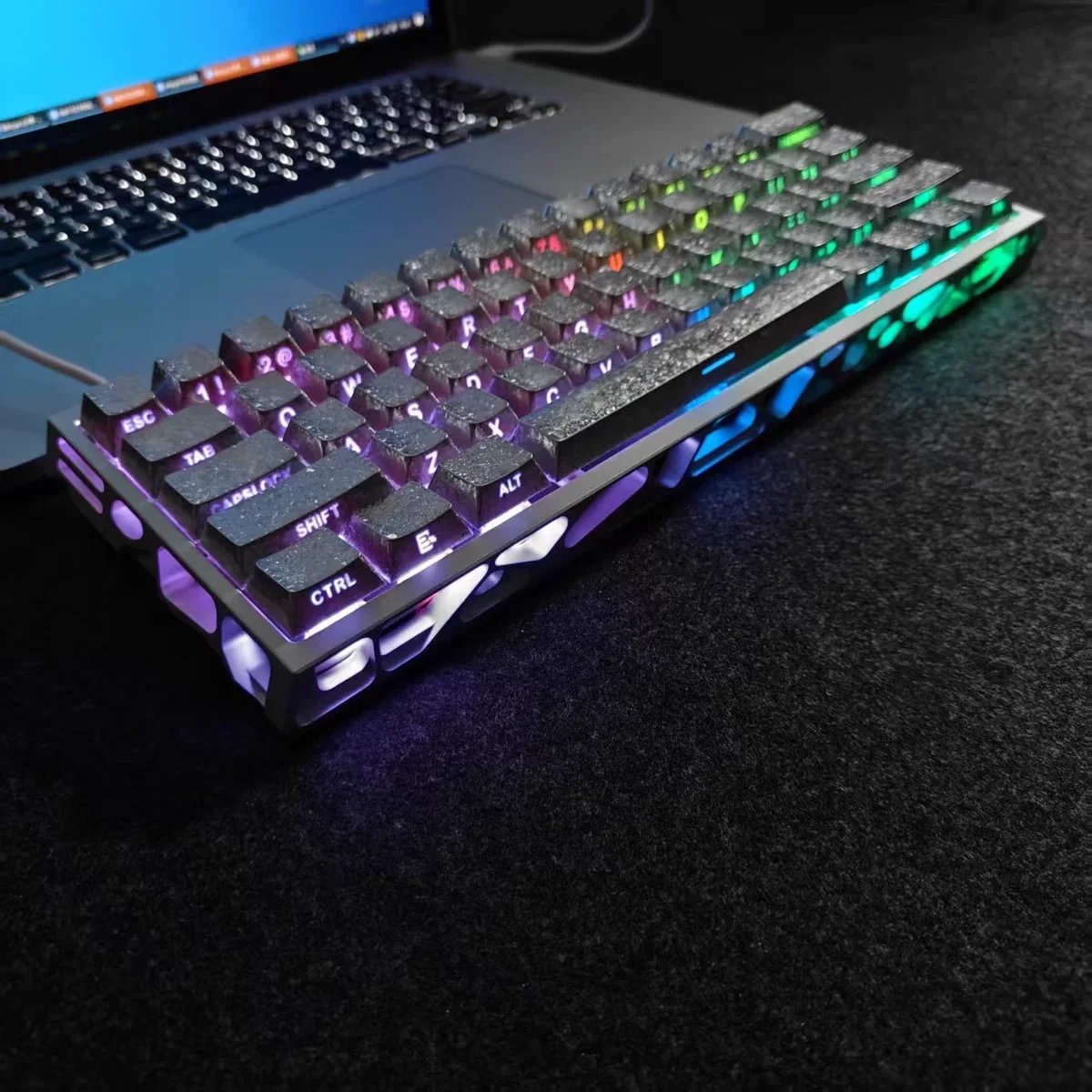 GH60 Hollowed Out Shell Compatible with MAD60/WIN60 Magnetic Axis Keyboard GT60 Customize Game Console Mechanical Keyboard Shell
