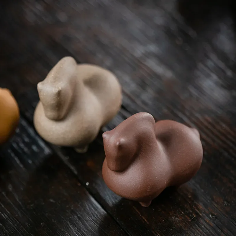 Yixing Purple Clay Tea Pet Cartoon Horse To Success Animal Sculpture Ornaments Chinese Home Tea Set Decoration Accessories Craft