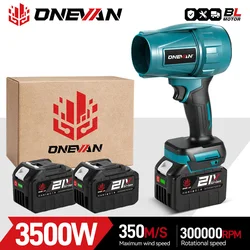 ONEVAN-Turbo souffleur électrique sans balais, ventilateur à jet, poussière de cuir chevelu violente, soufflage de neige, sèche-voiture, déterminer pour Makita, batterie 18V, 2000W