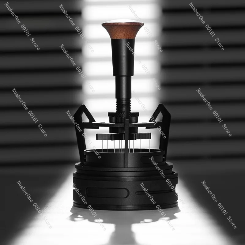 Rotary coffee powder spreading needle, hollow design, press-type stirring and powder spreading device, professional barista tool