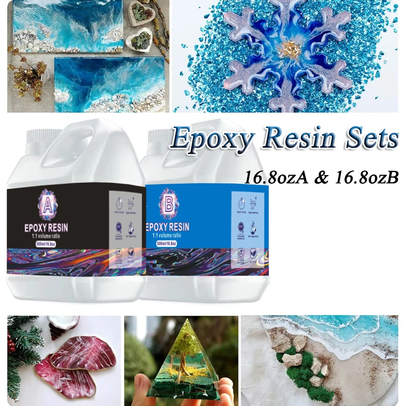 

Epoxy Resin Sets 16.8ozA 16.8ozB High Gloss Bubble-free Yellowing Resistance For Artistic Ornaments Plant Specimens Art Supplies