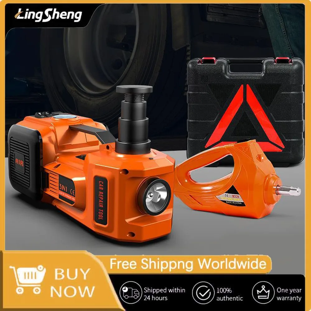 

E-HEELP Electric Car Jack Kit 5Ton 12V Hydraulic Car Jack With Inflatable Pump Electric Wrench Lifting Machine Air Pump