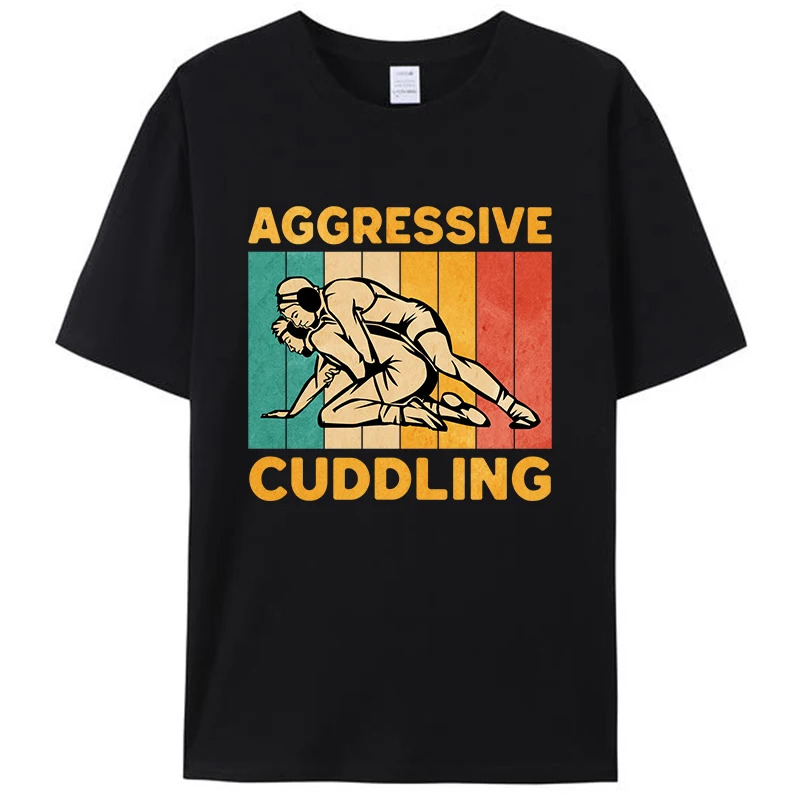 

Агрессивная обнимающая винтажная мужская футболка для борьбы с борцами, хлопковые футболки с короткими рукавами для отдыха, модные топы с графикой Y2k