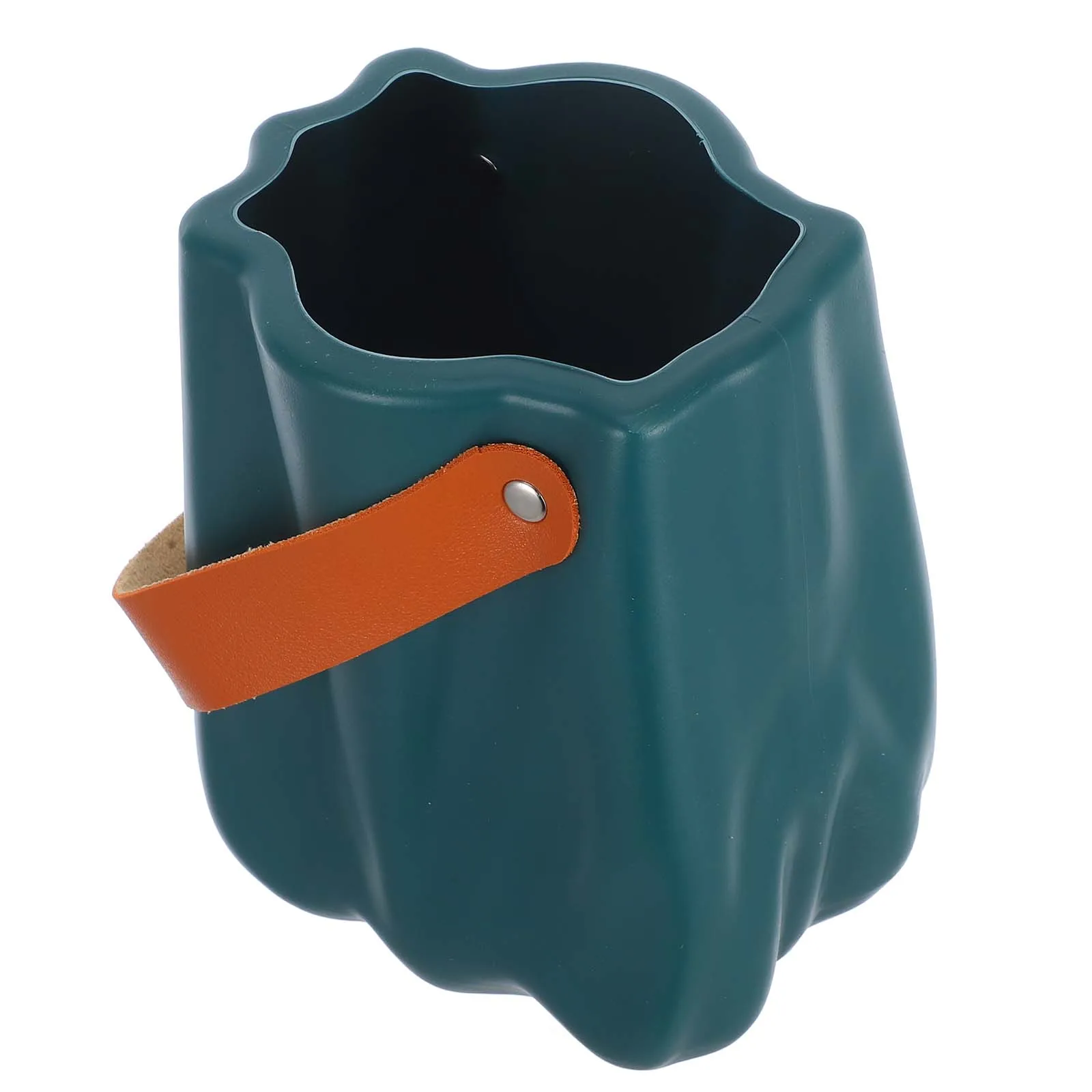 

European Style Flower Vase Planter Handle PE PU Material Fresh Dried Artificial Flowers Succulent Pot Container Modern Design