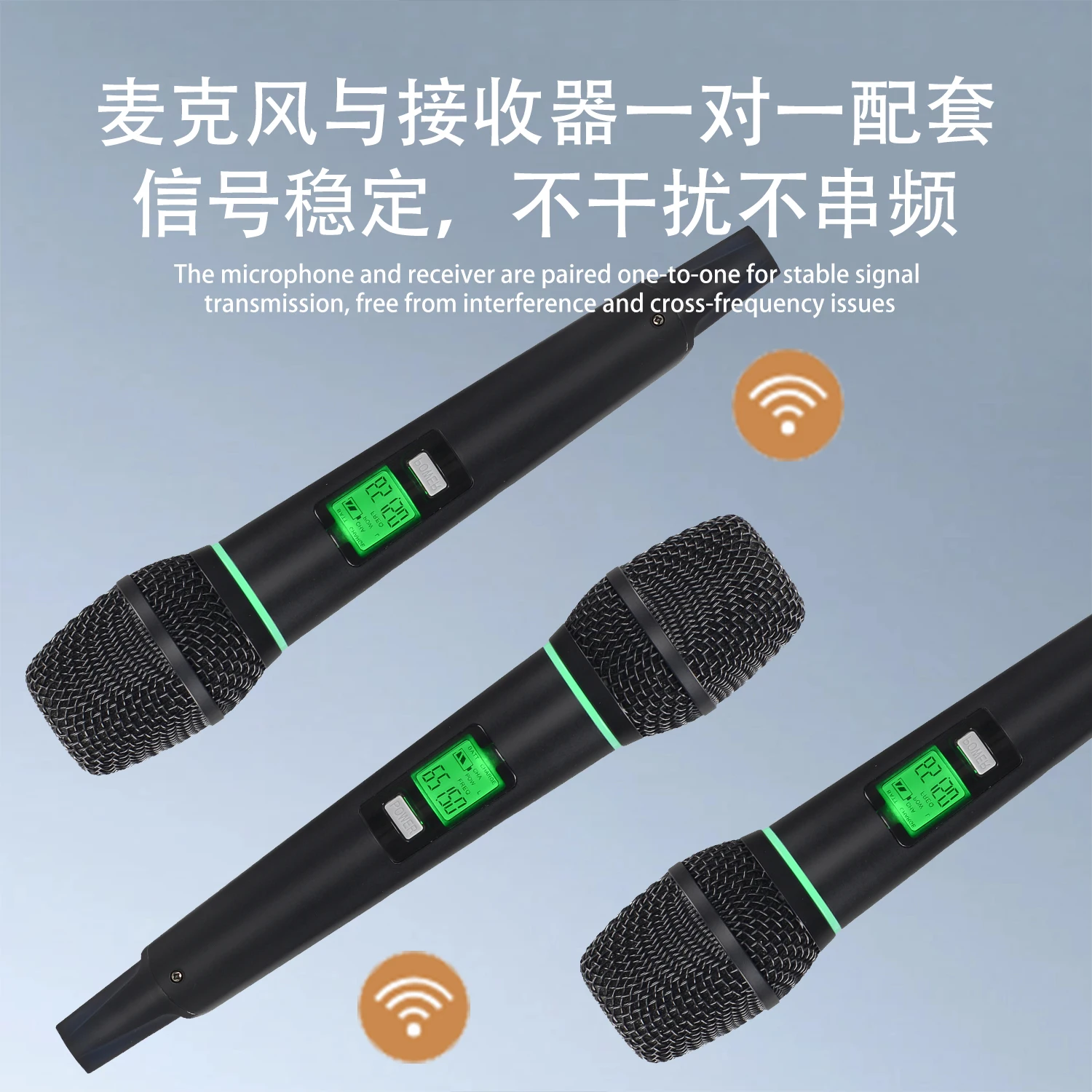 

ANT2 Wireless Charging Microphone, 1-in-2 Stage Singing Dynamic Universal Performance Live Streaming Professional Handheld