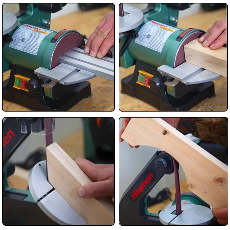 Sand Disc Belt Machine H1500 Household Small Woodworking Desktop Knife Sharpener Polishing Machine Sand Disc Machine Sander