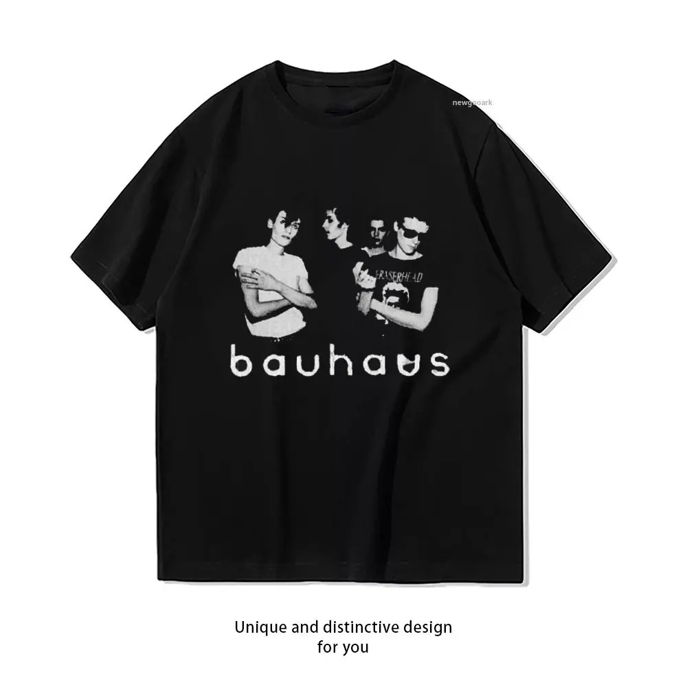 Vintage Band Bauhaus Gothic Man Graphic T Shirts Fashion Casual Rock and Roll Cotton T-shirt Unisex Adult Streetwear Camisetas
