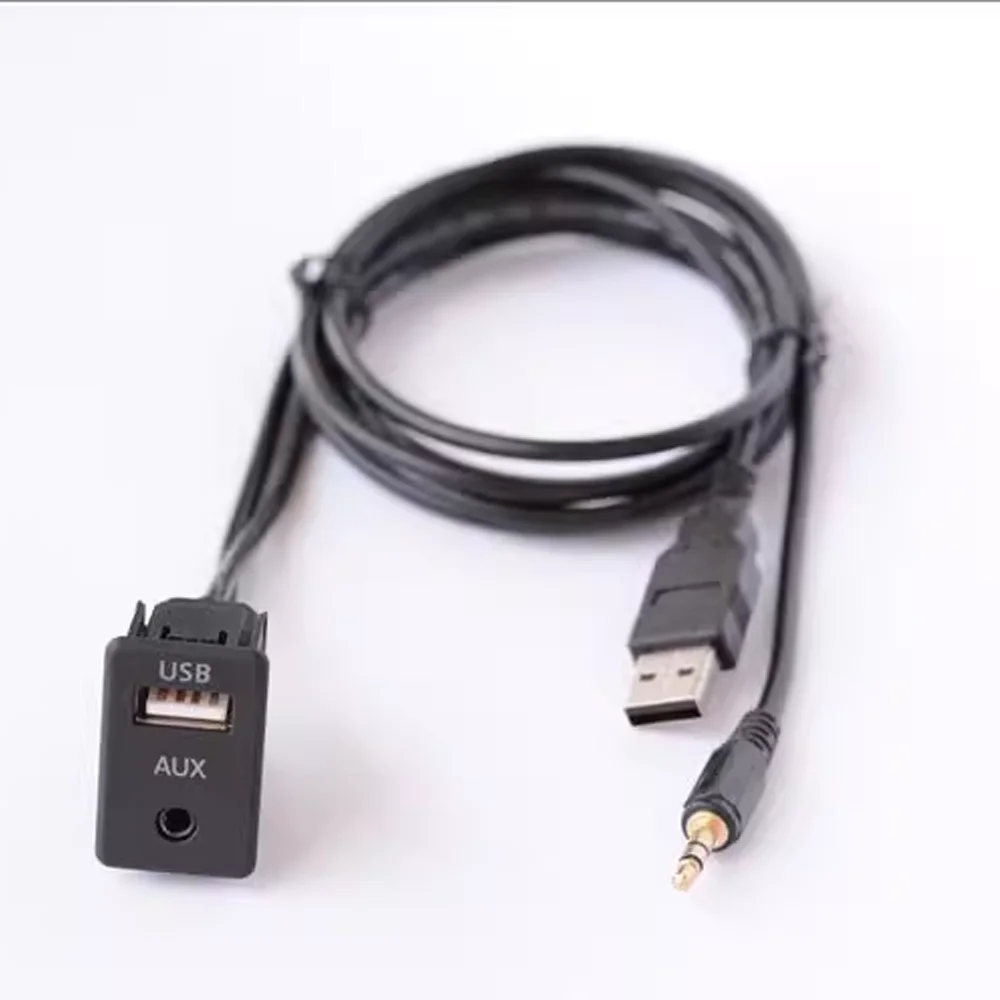 

Автомобильный черный AUX USB-адаптер для скрытого монтажа на приборной панели, подходит для Toyota, удлинитель для скрытого монтажа, панель приборной панели, квадратная