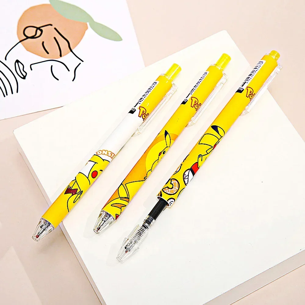 6Pcs\Set Kawaii Stationery Press Ballpoint Pens 0.5mm Writing Black Smooth Ink Refill Office Accessories Cute School Supplies