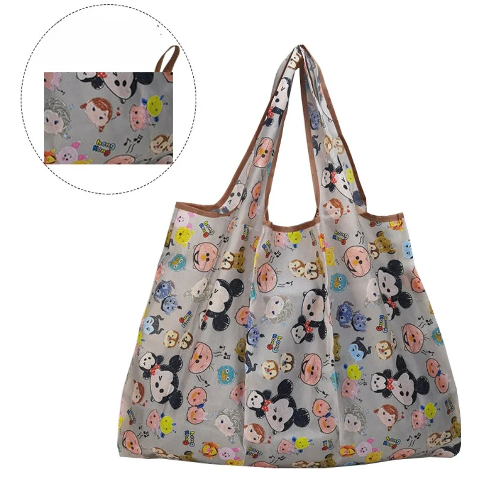 Disney Mickey Mouse Foldable Shopping Bag Women Large Thick Nylon Reusable Waterproof Polyester Portable Shopping Bag Gift