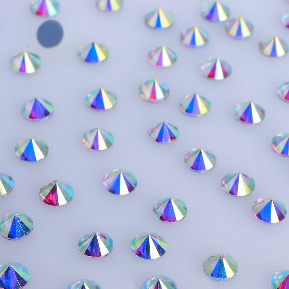 HotFix Crystal Rhinestone AB With Glue Bottom DMC Rhinestone All Sizes Sewing And Fabric Clothing Shoes Bag Decoration