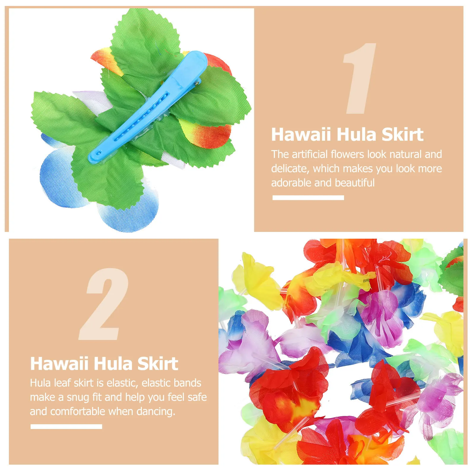 

1 set 1 Set Hawaiian Grass Skirts For Luau Party Tropical Dance Costume Beach Event Decorations Simulation Straw Skirt