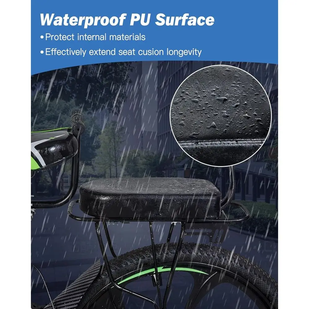 مقعد خلفي لدراجة الأطفال مع وسادة ومسند ظهر وميزات أمان للأعمار من 5 سنوات فما فوق