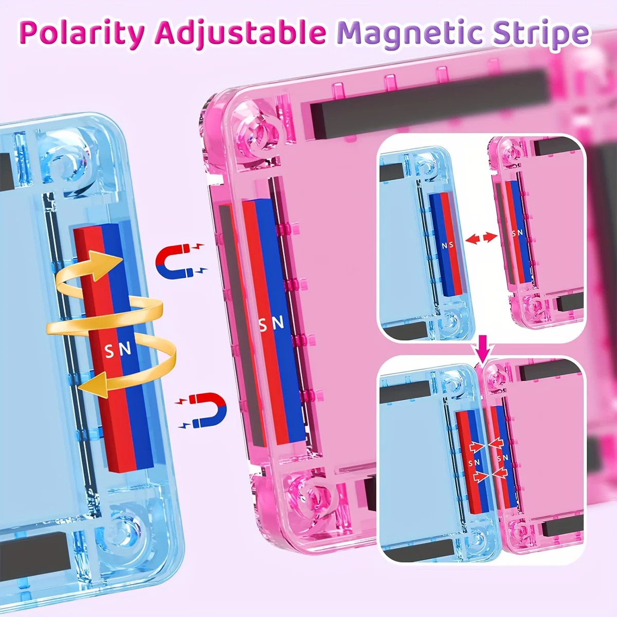 Mini blocs de construction magnétiques pour enfants, jouets magnétiques portables aux couleurs vives et aux motifs amusants, cadeau d'anniversaire et de vacances