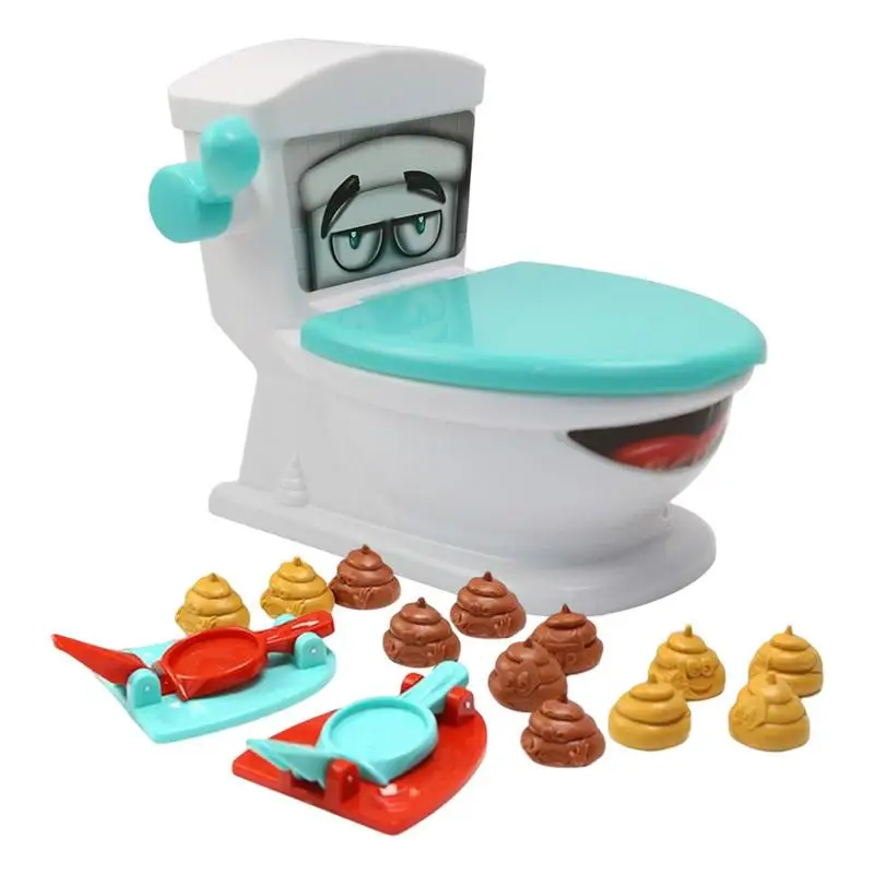 

Funny Toilet Poop Catapult Toy Set Tricky Parent Child Interactive Poop Shooting Toys Prank Tabletop Game for Kids Adults