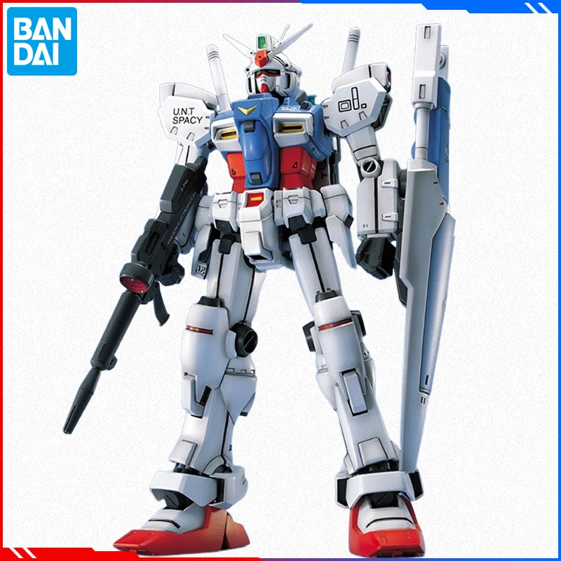 In Stock Bandai 1/100 MG GP01 Land Cruiser RX-78 Gundam Prototype 1 Assembly Model Action Figure Collection Anime Kids Toy Gift