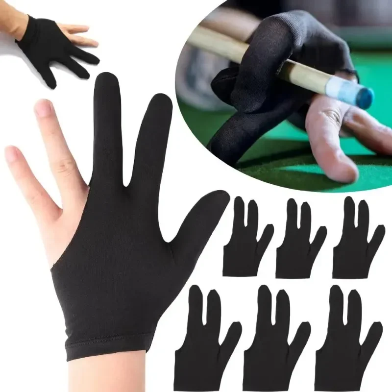 

10PCS 3-Finger Billiard Glove Elastic Breathable Left Right Hand Unisex Snooker Glove
