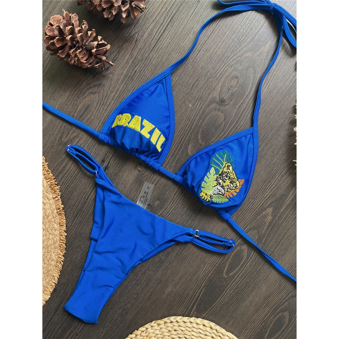 Brasilianischer Bikini mit Buchstabenmuster, Damen-Badeanzug, zweiteiliges Bikini-Set, gepolsterter Badeanzug, Badebekleidung, Modell V8352. – Detail 5