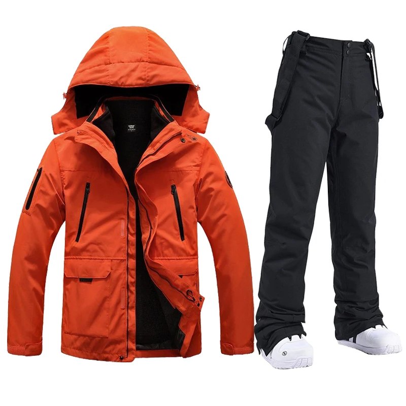 Men Ski Suit Waterproof Snow Fleece Jacket Pants Male Snowboard Sets Men's Winter Sports Warm Breathable Skiing Outfits