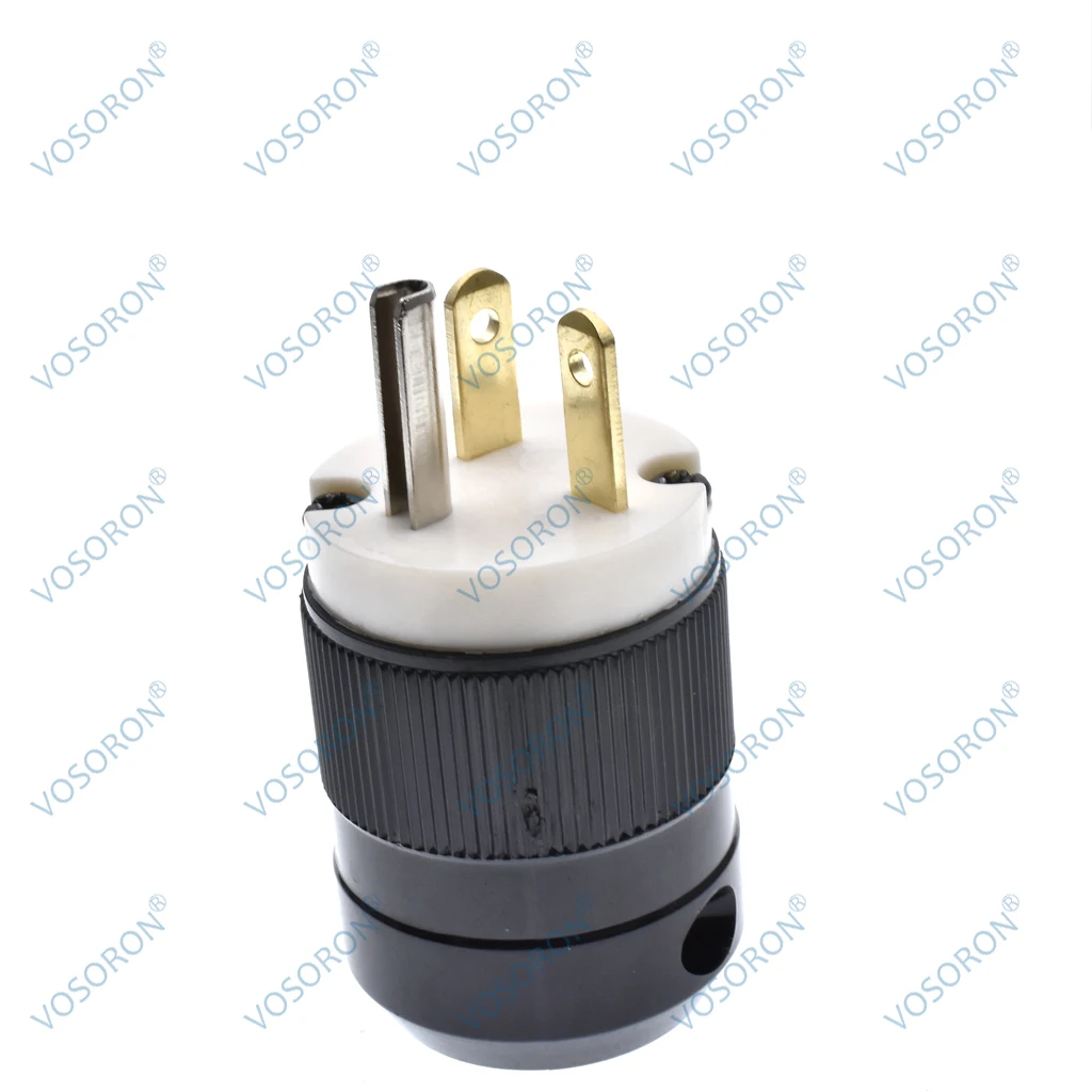 US standard NEMA 5-20P three-core male industrial equipment 20A/125V straight wiring plug