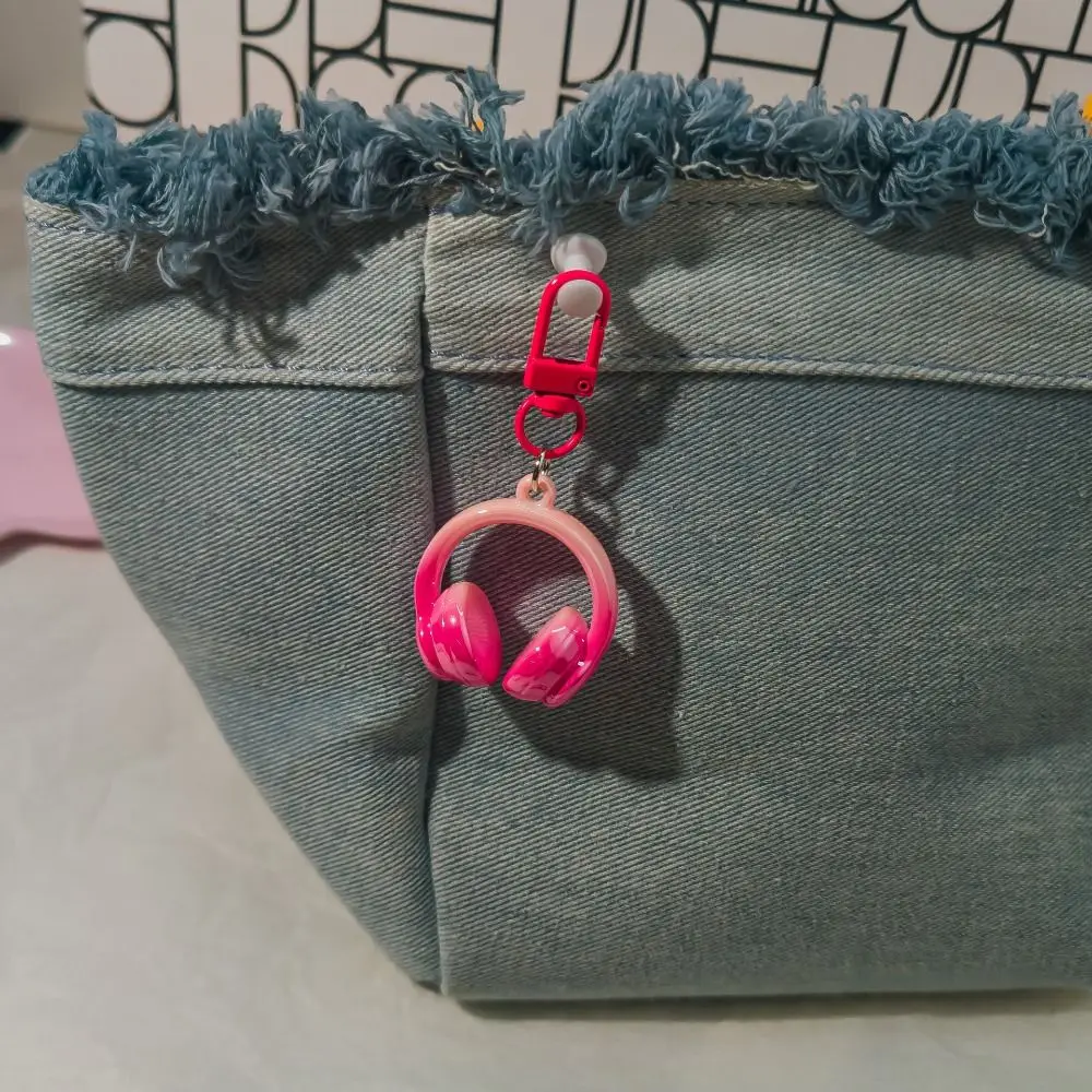 

5Pcs Mini Acrylic Headset Shape Keychain Funny Bag Hanging Earphone Shape Pendant Ornaments Colorful Car Key Ring Gifts